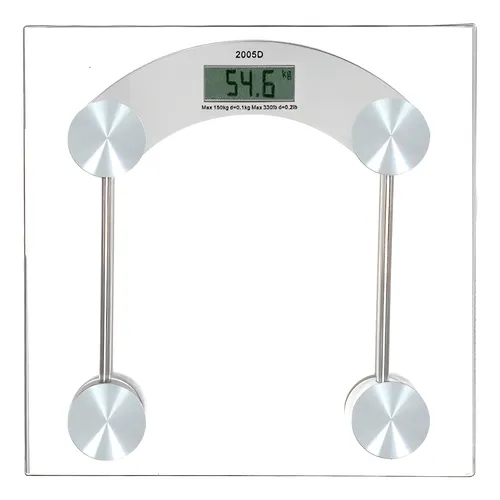 Balanza Digital Home Vidrio 150kg Cuadrada 30cm Color Trasparente
