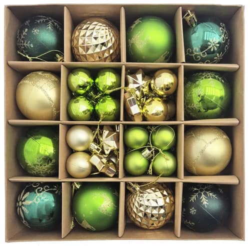 Kit Adornos De Navidad Esferas Para El Arbol Navideñas X44 Bolas - Sheshu Color Verde 2
