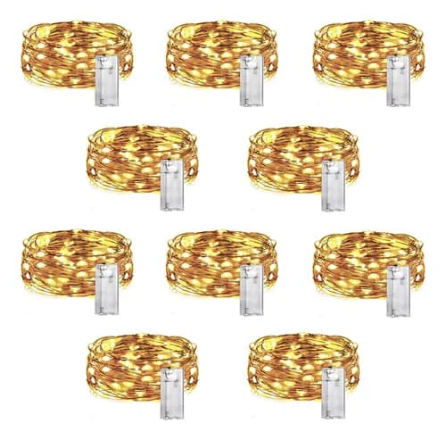 Pack X 10 Guirnaldas Microled Alambre Luz Led Calidas 3 Mts