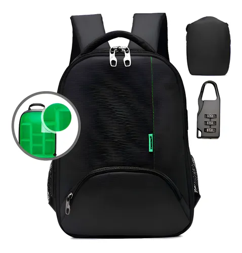 Mochila Fotografía Pro Gadnic 20l Camara Funda Impermeable Interior Organizador Candado Numérico
