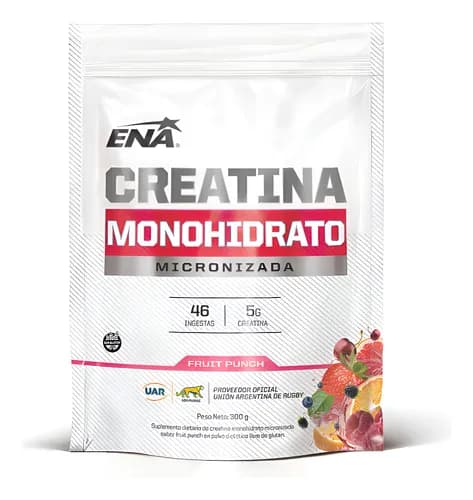 ENA Sport Monohidrato de Creatina Micronizada 300 g Polvo Doypack Fruit punch