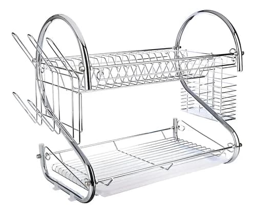 Escurridor Secaplatos 2 Pisos Cromado Platos Tazas Cubiertos Raitot