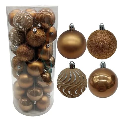 Set X35 Globos Navidad Bolas Navideñas Bochas Adornos Deco