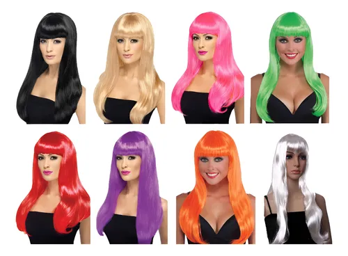 Peluca Larga Largo Lacia Lacio Varios Colores Cotillon