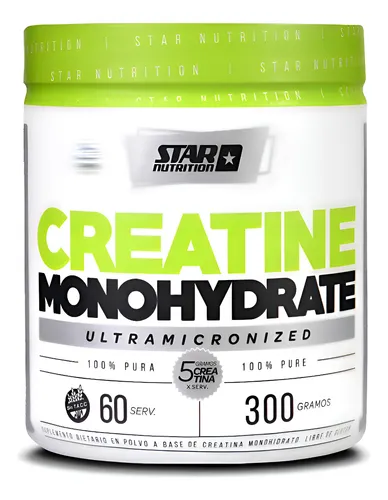 Creatina en Pote Star Nutrition 300 Gr Monohidrato Micronizada Sin sabor