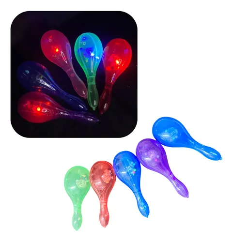 10 Maracas Led Luminosas Cotillon Carioca Fiesta Combo