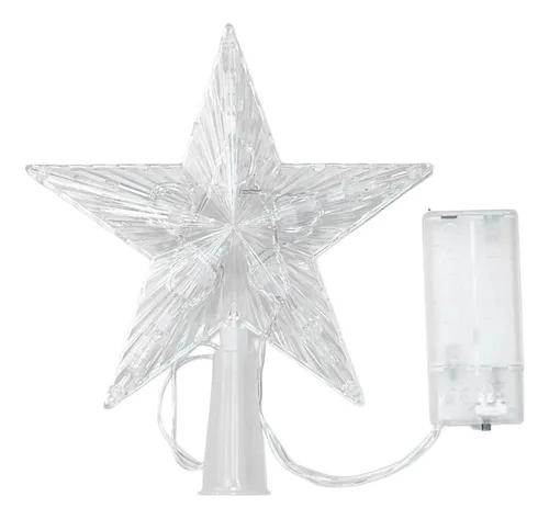 Punta De Árbol Navideño Estrella Guirnalda Pilas Decoración Multicolor