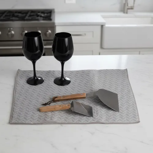 Paño Seca Platos Absorbente Escurridor Microfibra Cocina Gris