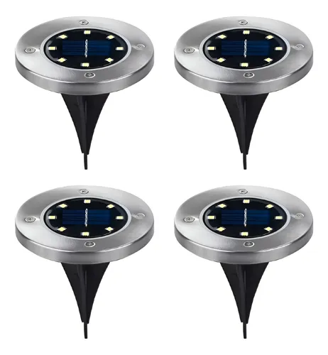 Estaca Solar Pinche Nexum 8 Leds X 4 Unidades Fría O Cálida Estructura Luz cálida
