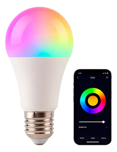 Lampara Luz Led Gadnic E27 Smart Inteligente RGB Conexión Inalámbrica