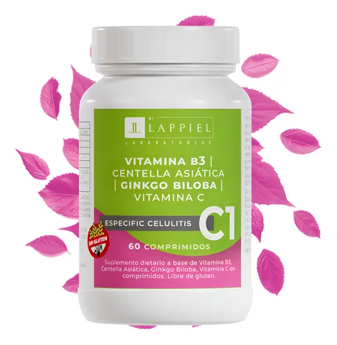 Anti Celulitis Centella Asiatica Ginko Biloba | Suplemento Comprimidos Pastillas | C1 Lappiel | 60 Comprimidos