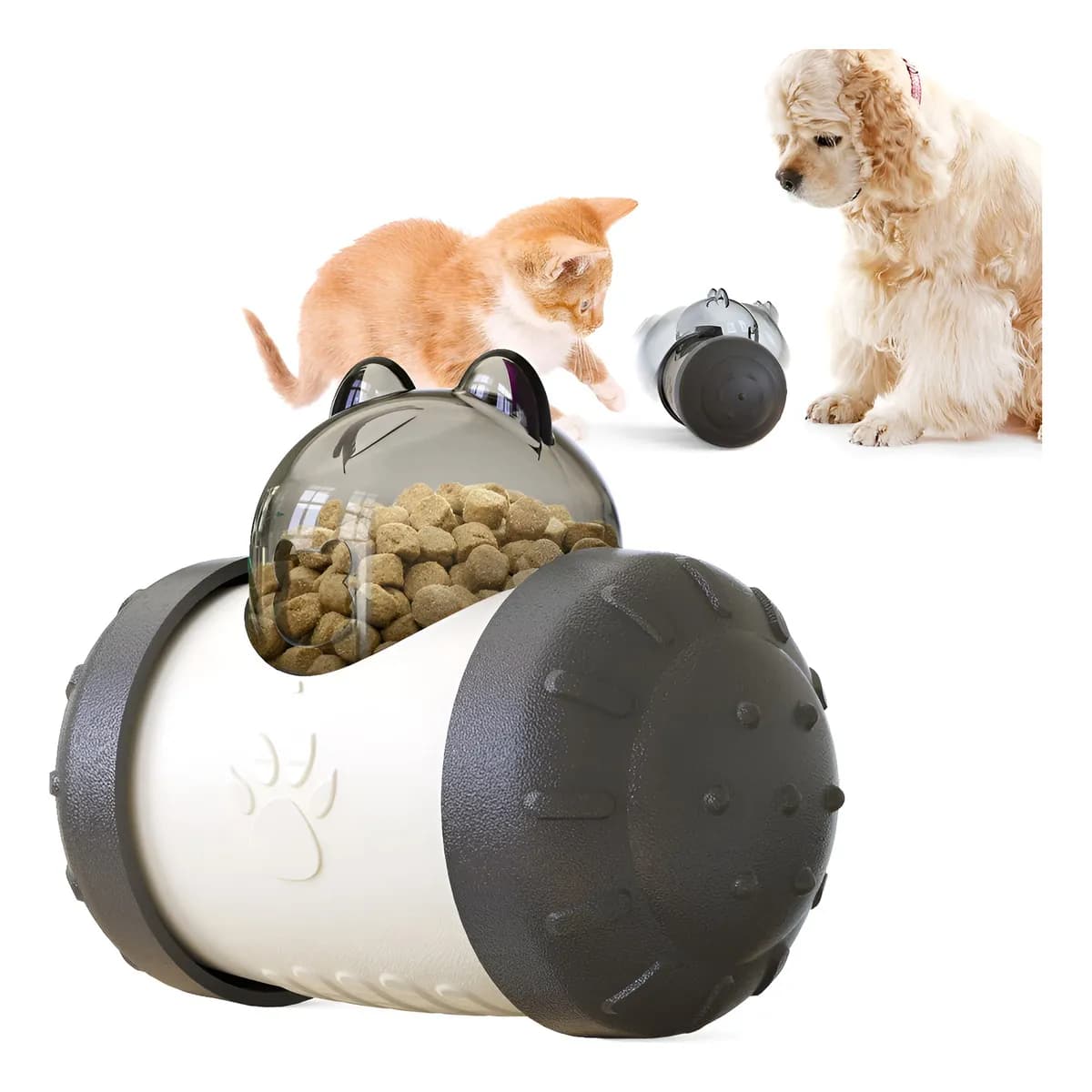 Dispensador Interactivo Snacks Para Mascotas Juguete Color Negro