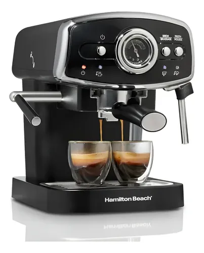 Cafetera Espresso Hamilton Beach Retroblack – Bomba Italiana 15 Bares