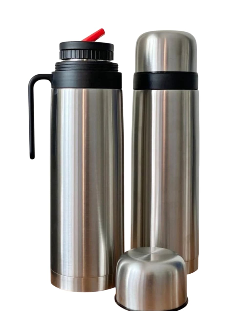 Combo 3 Termos Media Manija Acero Inoxidable (Plateado)