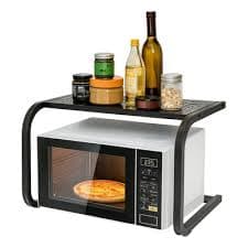 Rack Organizador para Microondas Negro Moderno