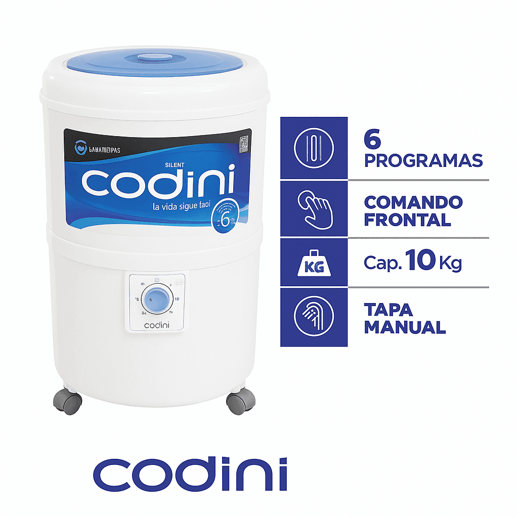 Lavarropas Semiautomático Codini 10kg