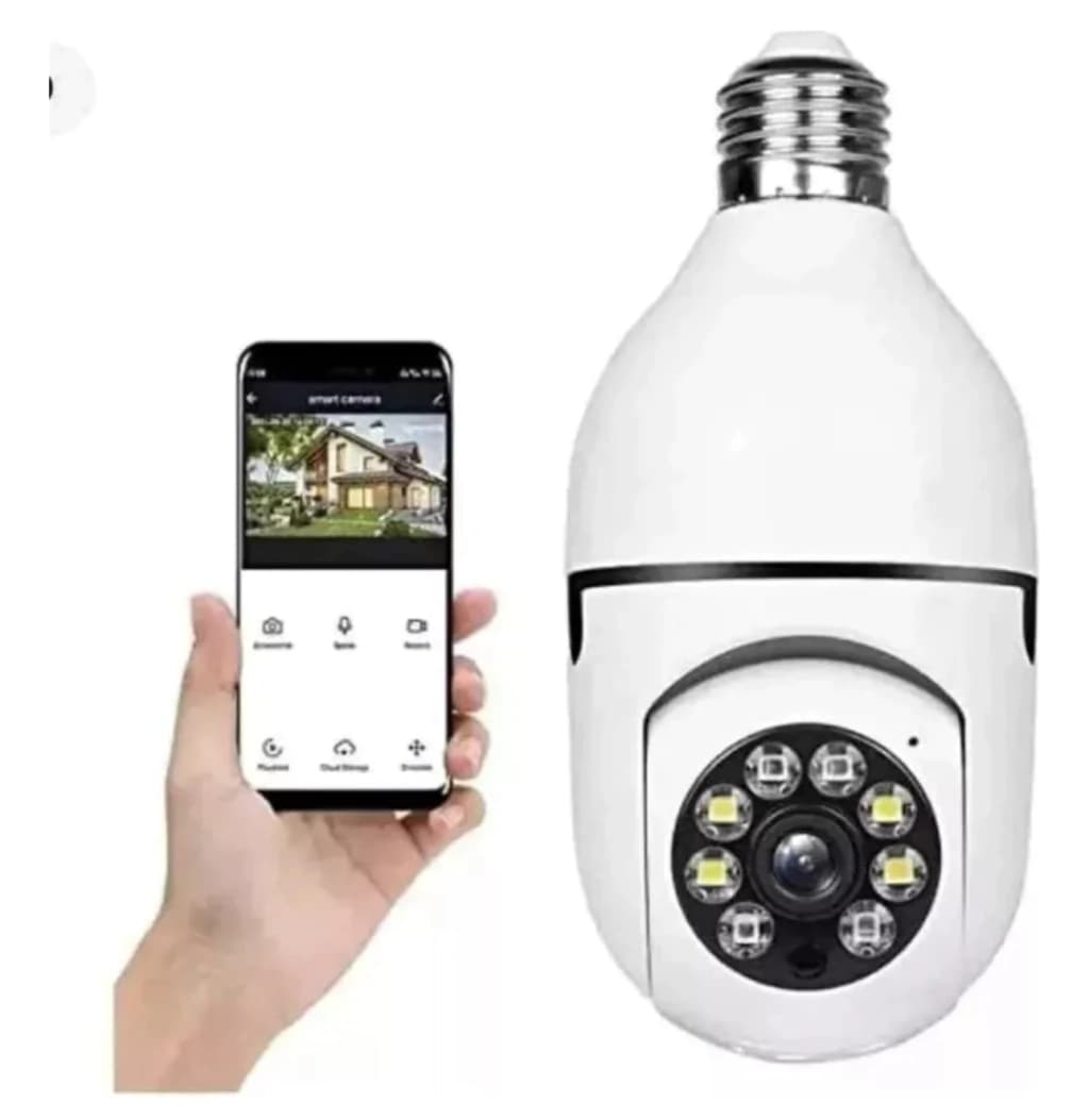 Cámara de Seguridad WiFi Tipo Foco Panorámica 360°