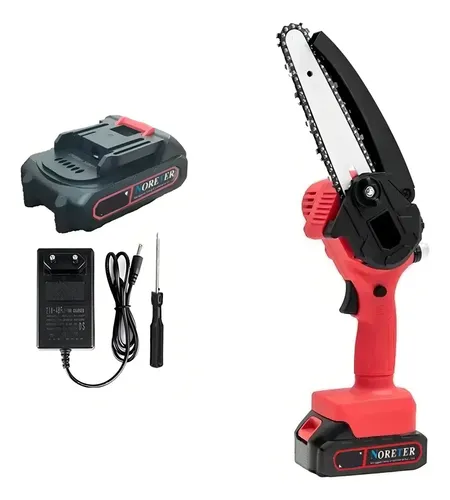 Motosierra Eléctrica Inalámbrica de Mano 21V Noreter Roja